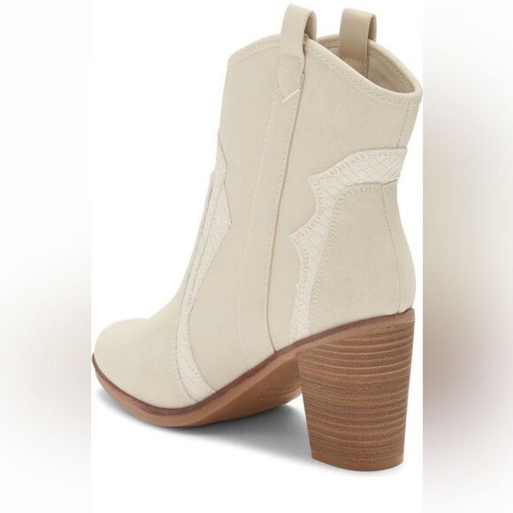 MIA Simmons Ivory Cream Cowboy Boots Bootie Size 9 New - Picture 2 of 5